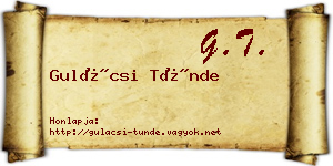 Gulácsi Tünde névjegykártya