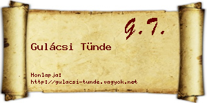 Gulácsi Tünde névjegykártya